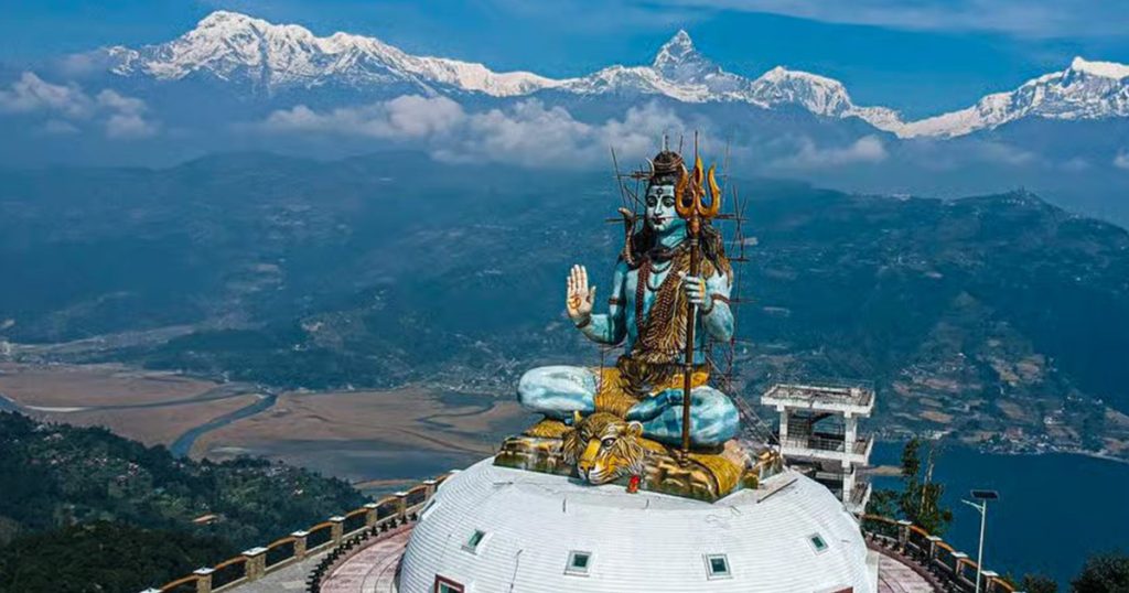 Sightseeing, Local guide leading travelers through forests on the best trekking in Nepal.